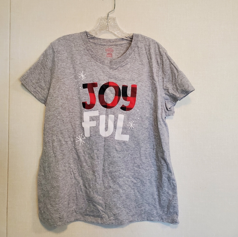 Women's Christmas‎ "Joyful" pajama shirt. Size L